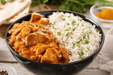 Kip-kerrie met bloemkoolrijst