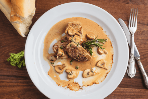 Varkenshaas met champignonroomsaus