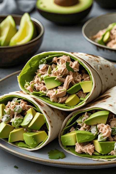 Wraps met avocado en tonijnsalade