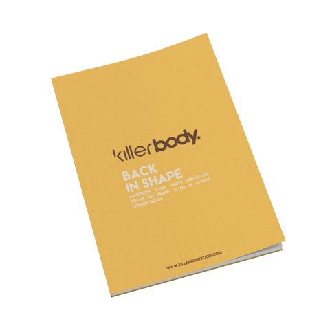 a yellow book with white text